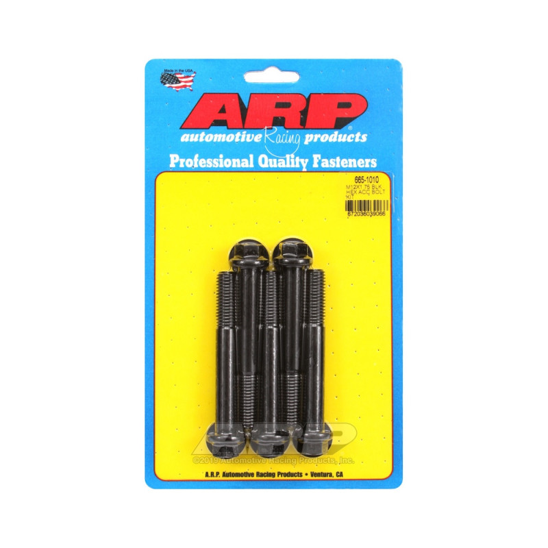 Set de șuruburi și piulițe universale ARP M12 x 1,75 – șuruburi hexagonale cu finisaj negru oxidat, x5 - ARP-665-1010 - 665-1010 - 3666618196268